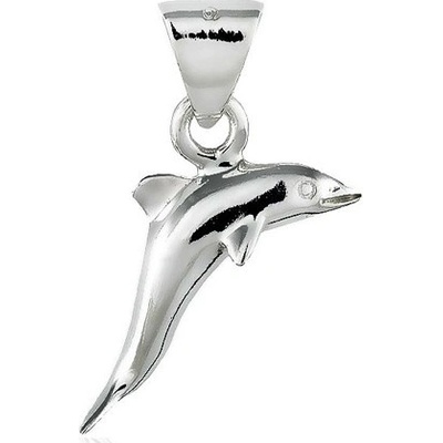 Šperky eshop Stříbrný přívěsek 925 skákající delfín 17 mm O15.14