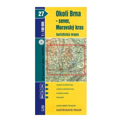 Turistická mapa č. 27 Okolí Brna sever Moravský kras 1:100 000