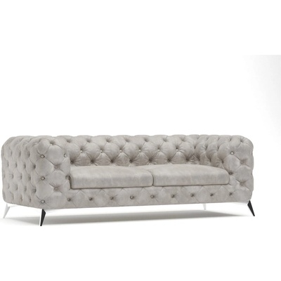 ROPEZ Светлосив кадифен диван 225 cm Chelsea - Ropez (Chelsea Sofa 2,5os. Primo 8804 Srebrne)