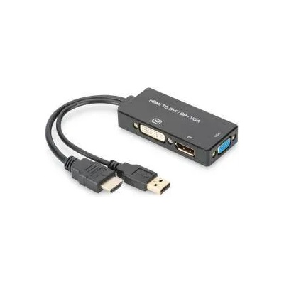 ASSMANN Конвертор ASSMANN AK-330403-002-S DIGITUS, HDMI 3-in-1, HDMI към VGA, DisplayPort, DVI, AK-330403-002-S