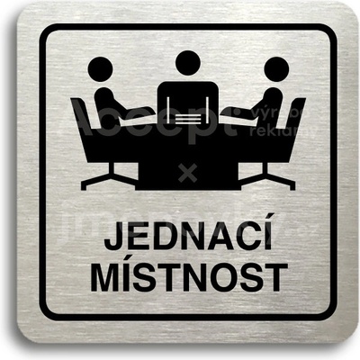 ACCEPT Piktogram jednací místnost - stříbrná tabulka - černý tisk