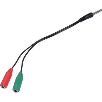 Makki Кабел Makki CBL-SP35, от 3.5mm 4 pin Stereo Jack(м) към 2 x 3.5mm Stereo Jack(ж), 0.2 m, черен