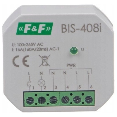 Bistabilní relé 1 Z 16A 230V AC Inrush BIS-408i F&F