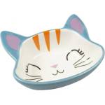Duvoplus Kitty Face керамична купичка за вода или храна - размер - 12, 5x11, 5x4 см - 150 мл, Синя, Белгия - 12017