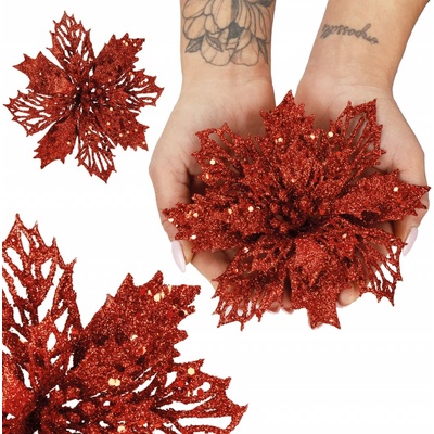 Springos CA0802 VIANOČNÁ OZDÔBA POINSETTIA 16 CM