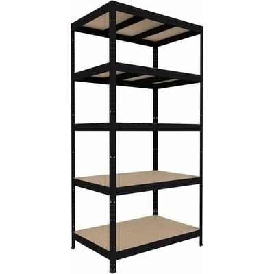 Biedrax Regál do sklepa 45 x 120 x 180 cm, černý, 5 polic MDF, nosnost 200 kg na polici
