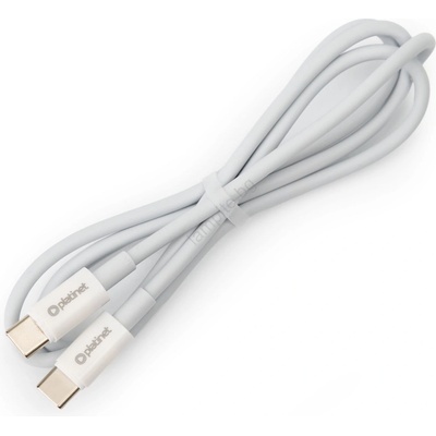 Platinet USB кабел USB-C / USB-C съединител 60W 1m бял (PL0547)