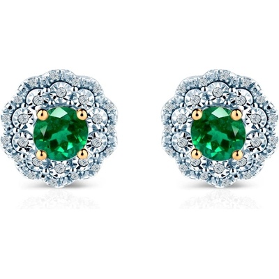 SAVICKI Обеци Rosavine: двуцветно злато, смарагди, диаманти