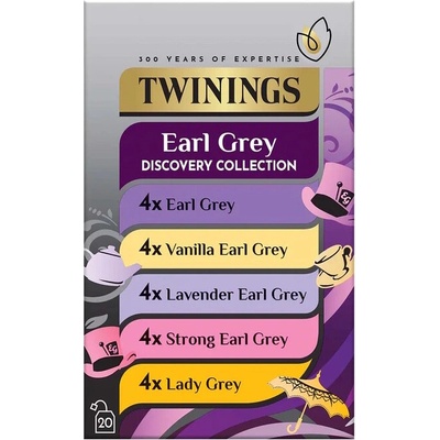 TWININGS výběrová kolekce černých čajů EARL GREY 20 sáčků 40 g
