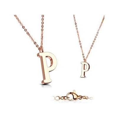 Šperky4U Zlacený ocelový řetízek s přívěškem iniciála OPD0231-P