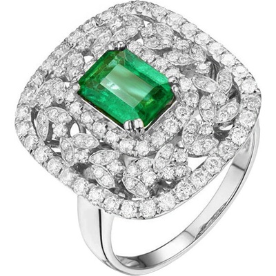 Eppi Zlatý prsteň so smaragdmi a diamantmi Smaria R32946