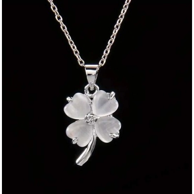 Steel Jewelry set náhrdelník a náušnice čtyřlístek s krystalkem z chirurgické oceli SET171029 – Sleviste.cz