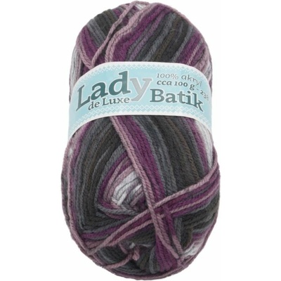 Lady de Luxe BATIK 100g - 609 bílá, fialová, šedá