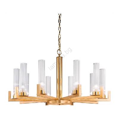 6009.81030 - Висящ полилей RAGGIO 10xE14/25W/230V 24K злато (KL0124)