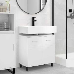 vidaXL Шкаф със светло за баня Бяло 60 x 35 x 60 см (889405)