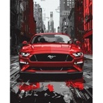 Ideyka Painting by numbers 40x50 cm KHO5157 Red Mustang sports car AP0106