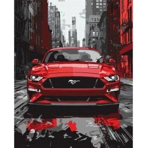 Ideyka Painting by numbers 40x50 cm KHO5157 Red Mustang sports car AP0106
