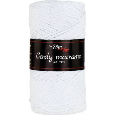 Vlna - Hep Cordy macrame 2,5 mm 8002 bílá