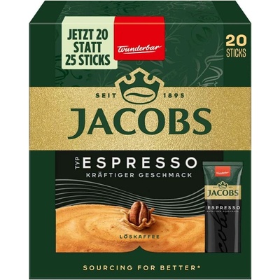 Jacobs Espresso rozpustná káva porcovaná 20 ks 36 g