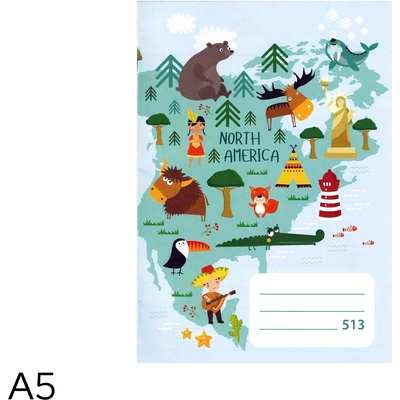 NOTES Sešit 513 A5 linka bezdřevý