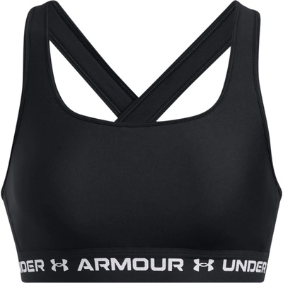 Under Armour Women's Crossback Medium Impact Sports Bra - Black/White