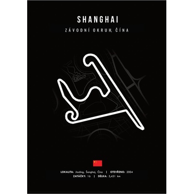 Jen tak z lásky Plakát Závodní okruhy Rozměr plakátu: 50 x 70 cm, Závodní okruh: Shanghai, Barevná varianta: Černá