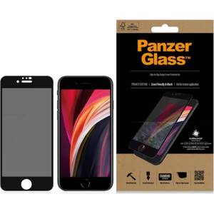 Panzer iPhone SE 2 PANZERGLASS EDGE-TO-EDGE ANTIBACTERIAL PRIVACY протектор за екран стъкло, антибактериален, антиотблясъци, черен P2679 (P2679)