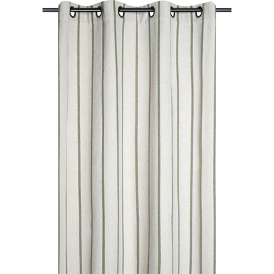STOF Bavlněný závěs s pruhy TROPE, 135 x 260 cm, zelený zelený