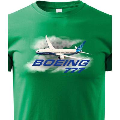 Dětské tričko Boeing 777 ZelenáCanvas Dětské tričko Bezvatriko.cz 3228