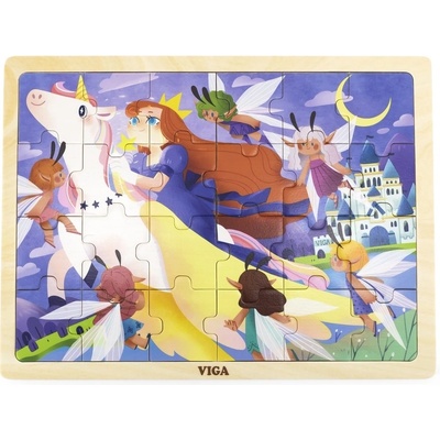 Viga Toys Дървен пъзел Viga - Приказна фея, 24 части (44647)