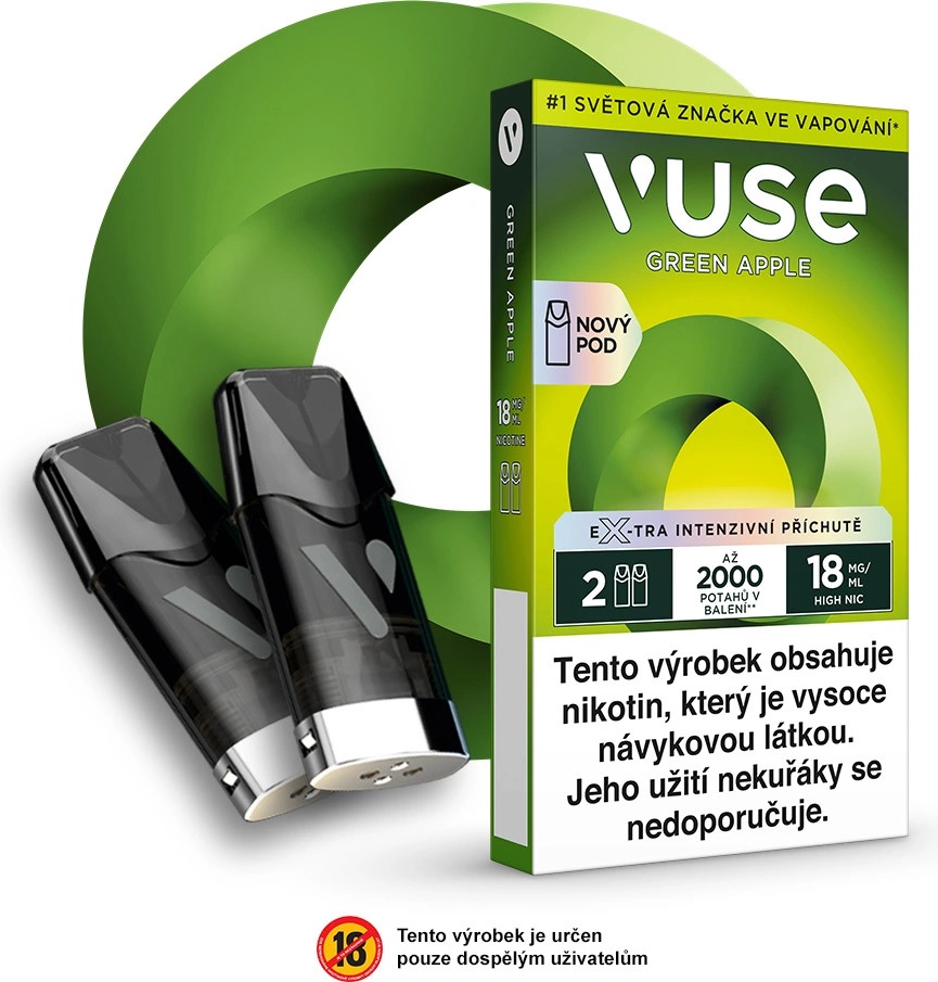 British American Tobacco Vuse Pods Green Apple 18 mg 2 ks od 199 Kč