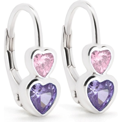 Rafity stříbrné náušnice s turmalínem a s ametystem E0042KL-1102