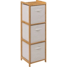 5five Simply Smart Vysoký bambusový regál TIDY se 3 textilními košíky, výš. 109,5 cm