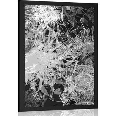 Plakát černobílé abstraktní umění - 20x30 silver