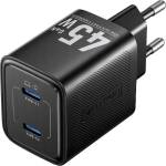 Vention GaN зарядно устройство 45W PD 2x USB-C черно (FEFB0-EU)