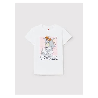 OVS Тишърт TOM AND JERRY 1438790 Бял Regular Fit (TOM AND JERRY 1438790)