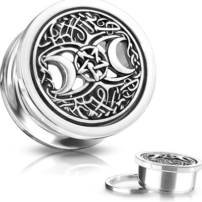 Šperky4U plug do ucha pentagram PL01249-10