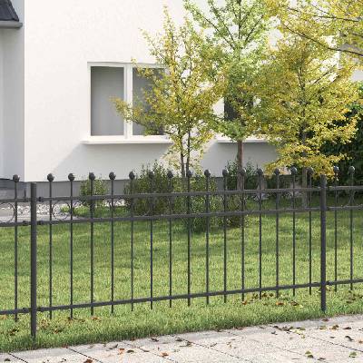 OMAXI Kruhový plot TILBURG 200 x 130 cm Práškově lakovaná ocel Černá 675063