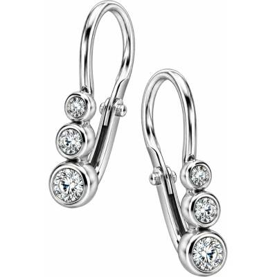 Zlaton Náušnice bílé zlato visací 1.3cm 0.650g s diamanty 0.88ct N07072603501