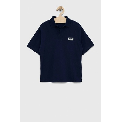 Fila Детска памучна тениска с яка Fila в тъмносиньо с апликация (FAT0261)