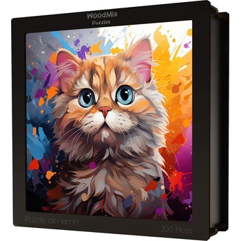 WoodMix Puzzles Дървен пъзел WoodMix, Котки, 200 части - Scottish Fold (WM-C-0003)