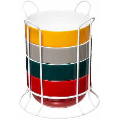 Secret de Gourmet Keramické mísy mísy na kovovém stojanu 4ks 500 ml