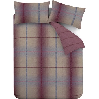 Catherine Lansfield Тъмнорозово двойно удължено фланелено спално бельо 230x220 cm Melrose Tweed Check - Catherine Lansfield (BD/57736/W/KQS/PLU)