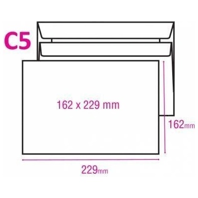 Obálka C5, bílá 162x229 mm, samolepící
