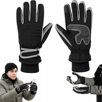 Pětiprsté lyžařské rukavice unisex černé šedé