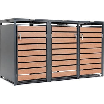 CoverTech Корпус за 3 контейнера за отпадъци 120l или 240l Bremen CoverTech (CT089)