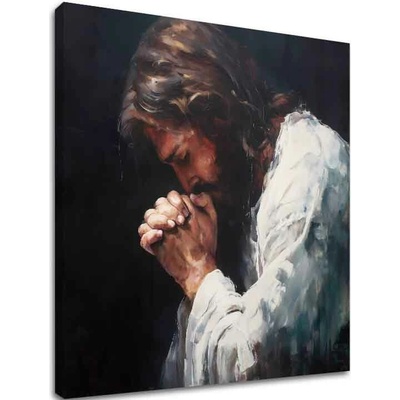 Ježiš v modlitbe | dokončené rukou umelca - 100x100 cm