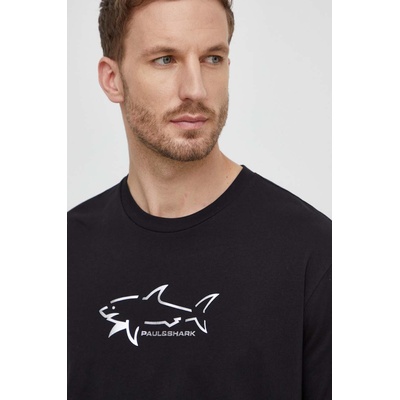 Paul&Shark Памучна тениска Paul&Shark в черно с принт 23411198 (23411198)