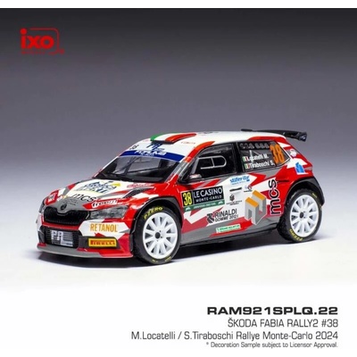IXO Model Škoda Fabia Rally2 2024 N.38 M. Locatelli Rally Monte Carlo 1:43