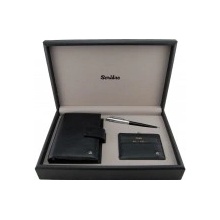 Scrikss SC379048 Oscar Black Chrome SC379048 darčeková sada pera koženého zápisníka a vizitkáre